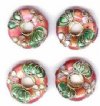 4 16x5mm Pink Cloisonné Donuts